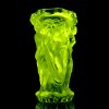 uranium glass art deco bacchantes tall vase by H Hoffmann molds