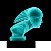 uranium glass hood ornament racer Art Deco car mascot by H. Hoffmann with black glass base