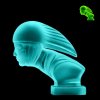 uranium glass hood ornament racer Art Deco car mascot by H. Hoffmann second view