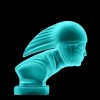 uranium glass hood ornament racer Art Deco car mascot by H. Hoffmann