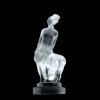 Art Deco Glass ' Girl with a lion ' Car Mascot Figurine Hood Ornament 1930' H.Hoffmann