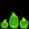 uranium glass large pumpkins set halloween decor
