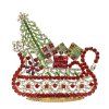 Vintage Czechoslovakian Rhinestone Sleigh Christmas Ornament