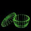 uranium glass box glowing under uv light