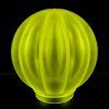 Art Deco Ribbed Globe Frosted Uranium Vaseline Glass Lamp Shade