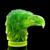 1930' H.Hoffmann Art Deco ' Head Eagle ' Figurine Hood Ornament Uranium Glass Collection