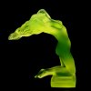 1930' H.Hoffmann Hood Ornament Kneeling Girl Art Deco Uranium Glass