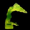 1930' H.Hoffmann Hood Ornament Kneeling Girl Art Deco Uranium Glass