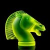 uranium glass hood ornament Longchamp Art Deco car mascot by H. Hoffmann