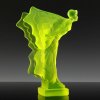 Uranium glass Art Deco Flying Lady hood ornament with flowing wings