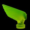 Uranium glass Victoire hood ornament Art Deco design