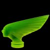 Art Deco automotive hood ornament Victoire uranium glass