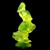 uranium glass hood ornament Lovers Art Deco car mascot side view