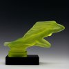fliyng lady art deco vaseline uranium glass car mascot figurine hood ornament 1930 h hoffmann