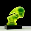 uranium glass racer car mascot figurine hood ornament lalique for sale