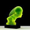 uranium glass figurine hood ornament for sale lalique