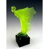 uranium glass flying lady car mascot figurine hood ornament rolls royce lalique