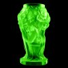1930 s h hoffmann bohemian yellow uranium glass vase