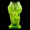 uranium glass art deco nude nymphs with grapes vase by H Hoffmann molds
