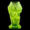 uranium glass art deco vase with nude nymphs and grapes, h hoffmann