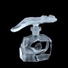 Art Deco clear frosted glass perfume bottle with reclining nude lady stopper, 1930s H. Hoffmann design
