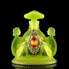 1930' H.Hoffmann Art Deco Perfume Bottle ' Ladies ' Collectible Uranium Glass Bottle