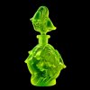 Art Deco uranium glass perfume bottle 1930s H. Hoffmann, bellflower design, luminous UV-reactive glass – artdeco1930.com