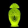 yellow uranium glass perfume bottle with medallion relief art deco bohemian