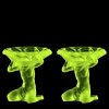 Art Deco Bowls 1930' H.Hoffmann Bohemian Uranium Glass Collection