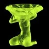 uranium glass art deco kneeling nude lady large bowl by h. hoffmann — uv glow
