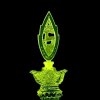 Art Deco 1930' Bohemian Perfume Bottle Yellow Uranium Glass