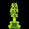 uranium glass art deco floral perfume bottle bohemian, UV glowing