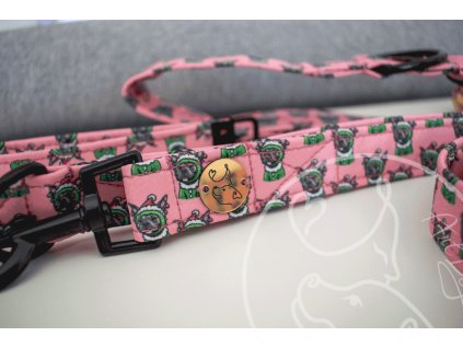 Klasické vodítko Christmas pink