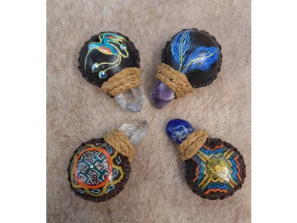 Šamanská maraca veľkosť S maľovaná