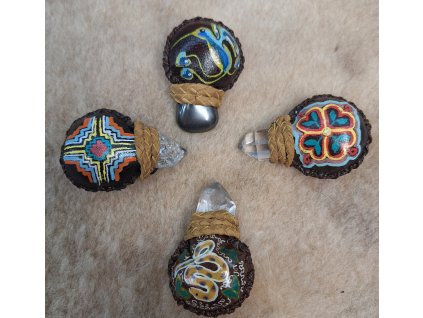 Šamanská maraca veľkosť S maľovaná