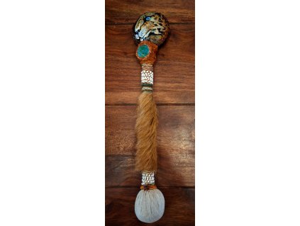 Palička k šamanskému bubnu s maracou 2v1