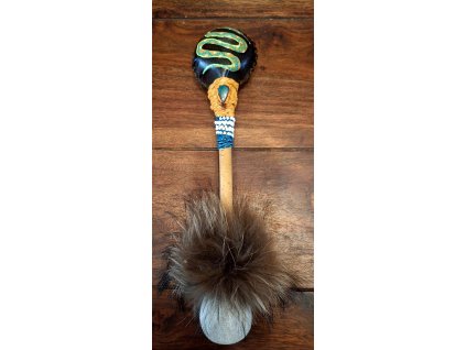 Palička k šamanskému bubnu s maracou 2v1