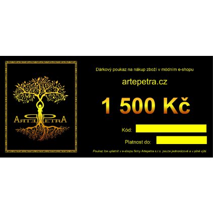 Dárkový poukaz 1500 Kč