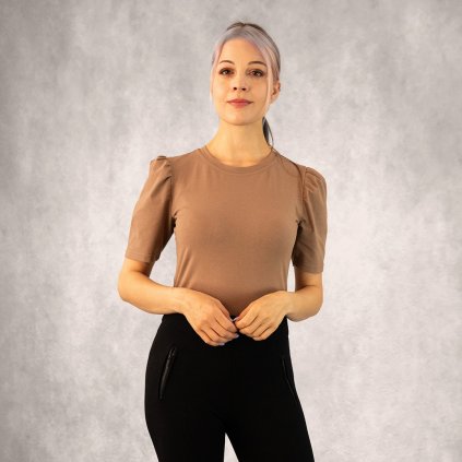 Bavlněné tričko Eli - mocca