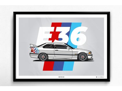 BMW M3 (E36) Lightweight - plakát, obraz na zeď