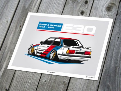 BMW E30 Pandem - plakát, obraz na zeď