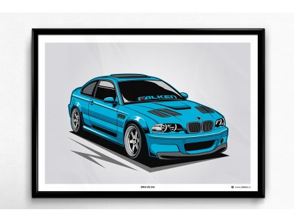 BMW M3 E46 „LIGHT BLUE“ - plakát, obraz na zeď