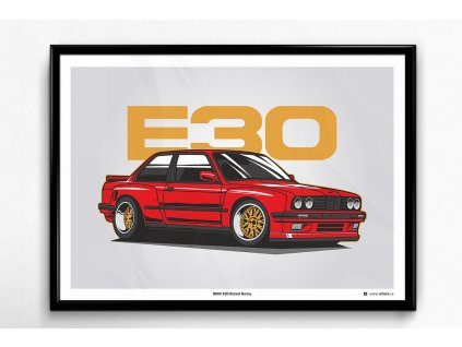 BMW E30 Rocket Bunny - plakát, obraz na zeď