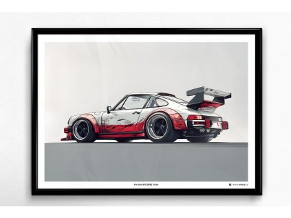 Porsche 911 (930) Turbo Race RWB - plakát, obraz na zeď