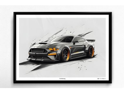 Ford Mustang GT (2018) Tuned - plakát, obraz na zeď