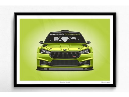 Škoda Fabia RS Rally2 "Front" - plakát, obraz na zeď