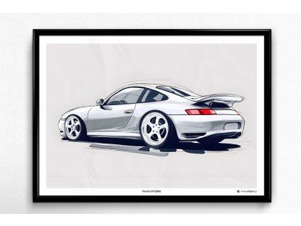 Porsche 911 (996) "Tuned" - Plakát, obraz na zeď