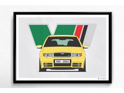 Škoda Fabia 1 RS (Žlutá) - Plakát, obraz na zeď