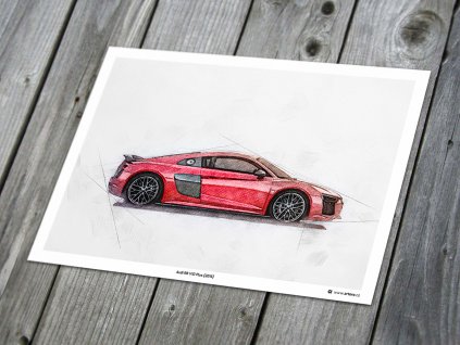 Audi R8 V10 Plus - plakát, obraz na zeď