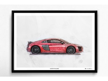 Audi R8 V10 Plus - plakát, obraz na zeď